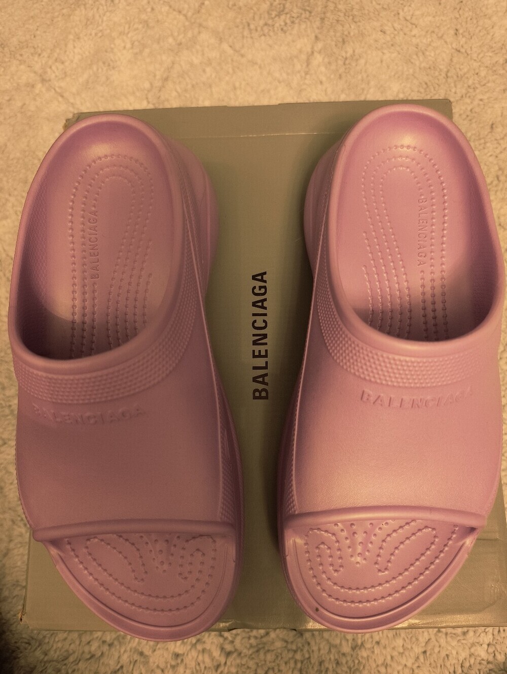 NWT Balenciaga X Crocs Purple Pool Slide Sandals US Sz 10 (41) - Picture 8 of 8